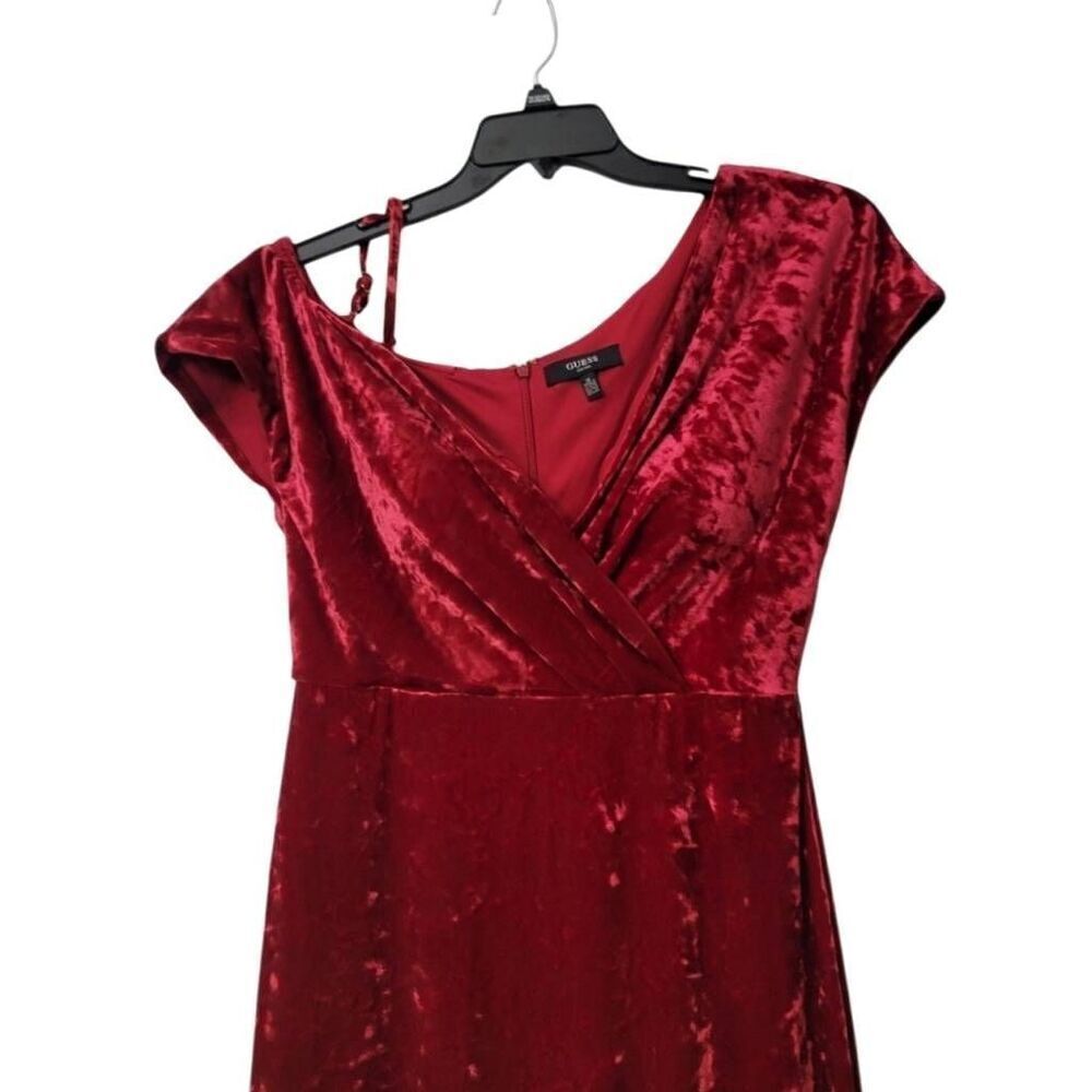 Guess Asymmetrical Velvet Dress. - Picture 2 of 6